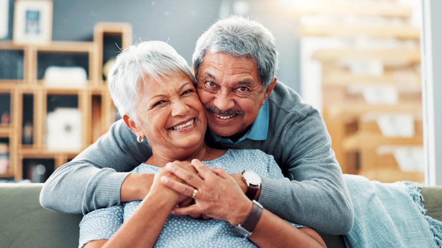 Portrait-hug-and-old-couple-wi